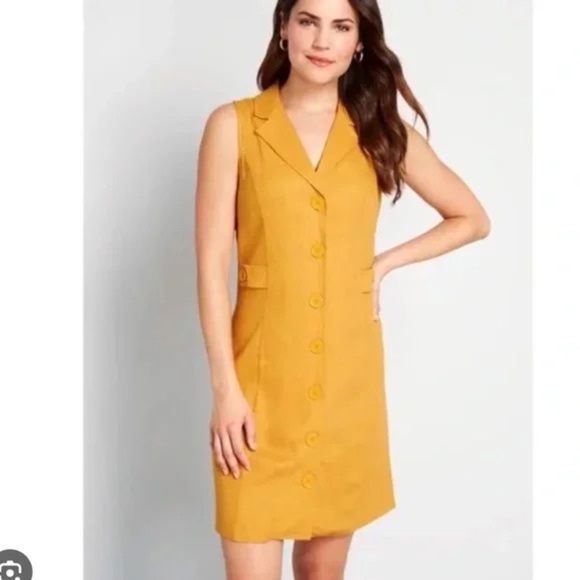 Modcloth Dresses & Skirts - NWT ModCloth Orange Linen Blend Coasting‎ Along Shirt Mini Dress Size 6